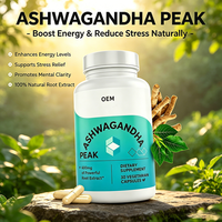 Extrait de racine d'Ashwagandha Peak 600 mg en capsules végétariennes, adaptogène naturel, soutien contre le stress, 30 unités, complément alimentaire