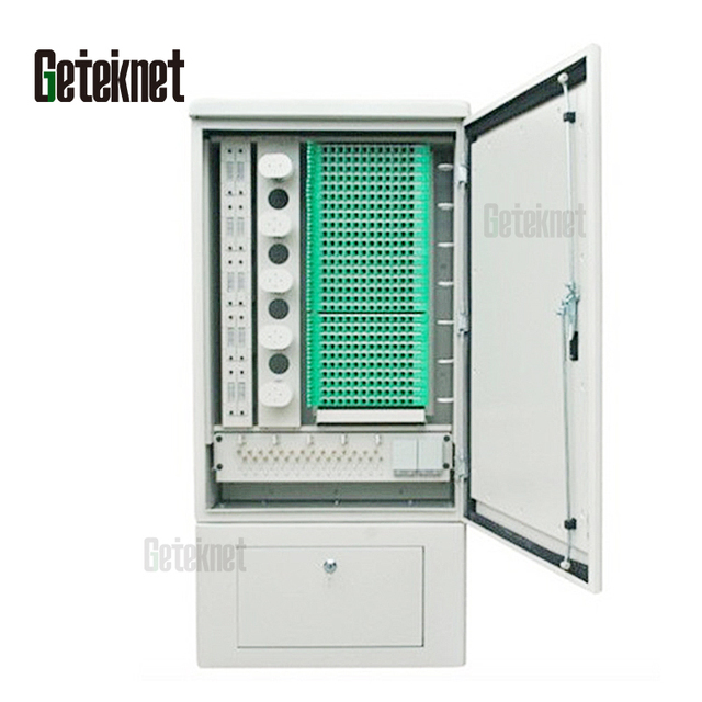 Geteknet OEM Fiber Cable Management Cross Connect IP55 IP65 Outdoor SMC Fiber Optic Cabinet ANSI/EIA RS-310-D Standard
