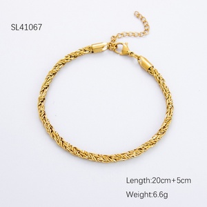 Fried Dough Twists <b>Charm</b> Bracelet Stainless Steel Electroplated 18K Gold High-grade Summer Women's Trendy Colorfast Ins Jewelry - Product Image 6