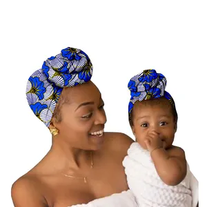 Carino beanie cappello batik di cotone stampato turbante madre e del bambino morbida Indiana cappello turbante Musulmano Africano genitore-bambino cappello