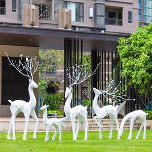 Personalizado moderno Metal artesanía jardín fibra de vidrio Acero inoxidable Animal al aire libre comercial escultura grande Hotel Animal - Product Image 5