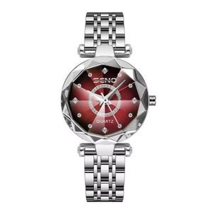 Exquisito Reloj de Cuarzo Pequeño de Lujo para Mujer, Esfera con Diamantes, Marcadores de Diamantes, Correa de Acero Sólido, Resistente al Agua, Personalizable - Product Image 1