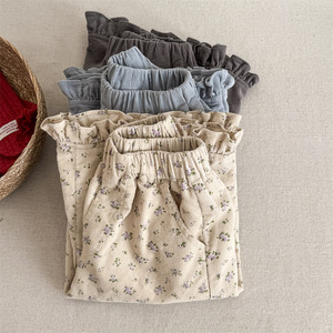 Vente en gros Capri pour enfants Nouveau printemps Pantalons décontractés en velours côtelé grande taille pour filles - Product Image 6