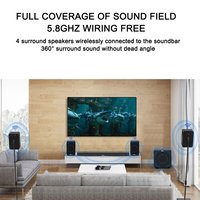 Barres de son 35 pouces pour téléviseur avec caisson de basses de 8 pouces et haut-parleur surround, système home cinéma, barre de son TV avec télécommande DSP pour téléviseur