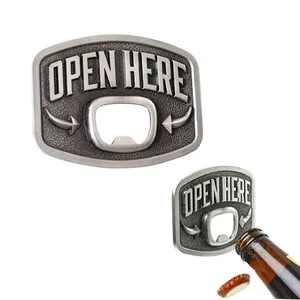Manufacture Custom Bottle Opener Novelty Funny For Gift Zinc Alloy Metal Belt Buckle Beer Bottle Openenr