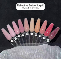 Gel Constructeur Réfléchissant Professionnel Sans HEMA - 15g 30g Gel Dur Scintillant Flash pour Extension d'Ongles - Gel de Construction à Éclat Intense