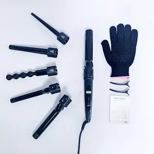 Professional Hair Curler Curling Iron Ceramic Styling Tools Electric 5 In 1 Hair Waver Roller Mutil Curling Wand Set