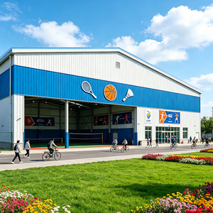 Estructura de Acero Industrial para Pabellón Deportivo, Instalación Gubernamental, Resistente a la Corrosión, Prefabricada, Estructura de Construcción de Alta Resistencia - Product Image 1