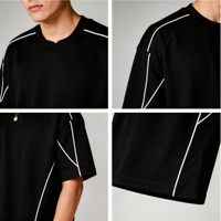 T-shirt en coton épais 300 g/m² personnalisé, coupe ample oversize pour homme, imprimé graphique, streetwear, t-shirt délavé pour homme