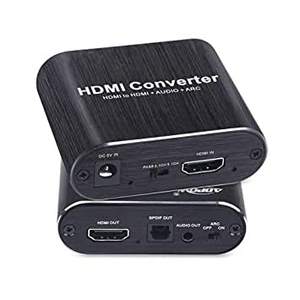 Extracteur audio <span class=keywords><strong>HDMI</strong></span> 4K SYONG, <span class=keywords><strong>HDMI</strong></span> <span class=keywords><strong>vers</strong></span> <span class=keywords><strong>HDMI</strong></span> + Convertisseur audio stéréo numérique optique TOSLINK (SPDIF) Prise en charge <span class=keywords><strong>ARC</strong></span> 3D - Product Image 1