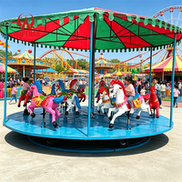 Manège rotatif à 16 places, carrousel simple pour enfants, attraction de fête foraine en plein air