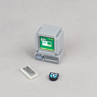 Modèle de montage de scène de micro-ordinateur de bureau en blocs, mini clavier et souris, jouet d'assemblage de petites pièces