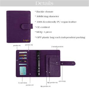 Classeur Budgétaire Hongbo Meilleure Vente en Cuir Saffiano Épi Ondulé 8 Couleurs, 6 Anneaux Noirs, Format A6 Élargi, Système de Budgétisation d'Argent Liquide - Product Image 5