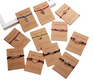 Coeur infini amour charme faire un souhait Bracelets réglable cordon porte-bonheur tissé <span class=keywords><strong>amitié</strong></span> Bracelets cadeau Logo personnalisé Bracelets - Product Image 1