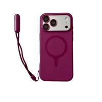 Pour iPhone 11 12 13 14 15 16 Plus 17 18 Pro Max – Coque de téléphone magnétique personnalisée en silicone mat avec dragonne assortie pour un look tendance