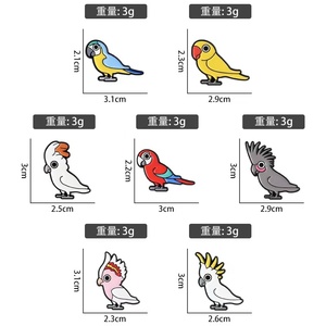 Nouvelle Arrivée <span class=keywords><strong>Épingles</strong></span> Métalliques de Dessin Animé Série Perroquet Mignon Broches Créatives Style Cartoon Accessoire Métallique Coloré Oiseau Animal - Product Image 6