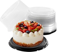 Runde Transparente Plastik-Kuchenbehälter PET Dessert Einweg-Kuchenboxen mit Deckeln Transport-Aufbewahrungsbehälter Kuchenhalter