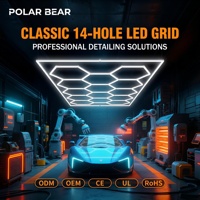 Grille LED hexagonale classique à 14 trous en nid d'abeille |   Éclairage électrique AC100-240V 4,8 m, CRI élevé, blanc lumière du jour, acier inoxydable |   PB-ZT6101 Voiture