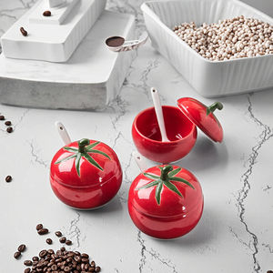 Sunshine alta calidad cerámica en forma de tomate ecológico <span class=keywords><strong>DSX</strong></span> marca Ajo Keepers hierbas especias herramientas lavado a mano solo hogar - Product Image 4