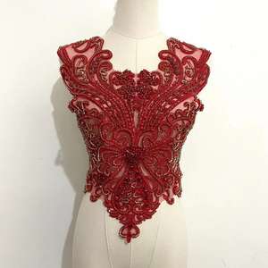 Сказочная аппликация со стразами, вышитая бисером Свадебная, вечерняя, Обручальная, выпускная, лиф Аппликация для платья - Product Image 4