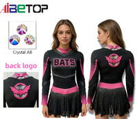 Vente flash : uniforme de pom-pom girl pour femmes, débardeur à manches longues, matière en spandex et polyester, design personnalisé gratuit