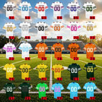 Ensembles d'uniformes de football personnalisés, respirants, écologiques, à séchage rapide, maillots imprimés par sublimation, pantalons de match, noms et numéros d'équipe personnalisés, OEM