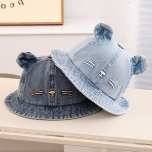 2025 Denim chapeau pour bébés mode ours seau chapeaux printemps été enfants casquette enfant en bas âge Suncaps filles accessoires infantile trucs 1-3 ans - Product Image 2