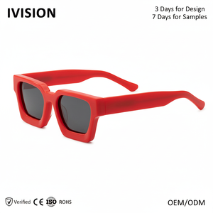 Occhiali da sole 2025 di fascia alta con grandi occhiali quadrati in acetato per uomo e donna <span class=keywords><strong>lenti</strong></span> polarizzate in blu rosso tendenza semplice - Product Image 1