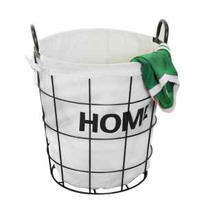 Cesta de almacenamiento de metal, lavandería, sala de estar, ropa, cesta de alambre de metal, cesta redonda de nuevo estilo - Product Image 1