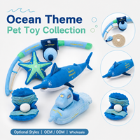 Pack de jouets pour chiot anti-ennui : corde en peluche Ocean, jouet à froissement et jouet couineur |   Jouets interactifs pour animaux de compagnie, 5 pièces, pour cacher des friandises, avec son et bruit froissé