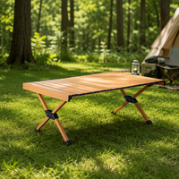 Table pliante d'extérieur portable en alliage d'aluminium, pour camping, pique-nique, mobilier d'extérieur, noir, vente en gros