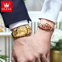 Jam Tangan Mewah OLEVS 7006 Tahan Air dengan Kalender, Jam Tangan Quartz untuk Wanita dan Pria, Hadiah untuk Pasangan, Montre, Relojes, Uhr Homme