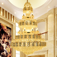 Luminaire de luxe moderne pour escalier, hôtel, salle de Banquet, lampe de lustre en cristal personnalisée