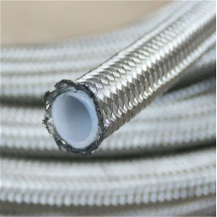 SUS 304 פלדת רשת וצינור פנימי הוא עשוי PTFE קלוע צינור