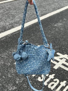 Sac à main coréen en toile tissée fait main pour femme, fermeture magnétique, compact, portable, mode, pour le quotidien, les rendez-vous, le shopping urbain - Product Image 6