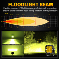 Lampe cube LED simple 4,5 pouces 30W Jaune IP67 Étanche à la poussière DC 12V-24V 5000LM Faisceau large Éclairage de travail pour SUV