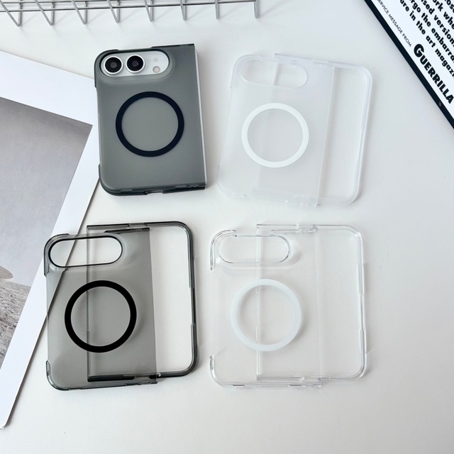 Ultra Thin Matte Transparent Magnetic Wireless Charging Protection Phone Case for iPhone Duo 5G Folding Hard PC case