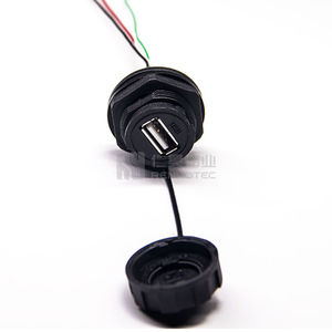 Connecteur de panneau PCB étanche IP67, lot de 50 pièces, connecteurs USB Type <span class=keywords><strong>A</strong></span> B mâle femelle, montage pour fil, vis noire, MINI prise RGB avec câble - Product Image 2