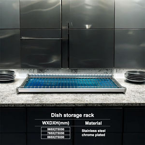 JIEEN CHAN Étagère de rangement moderne en acier inoxydable pour vaisselle, organisateur de plats, système de cuisine intégré, armoires TW - Product Image 5