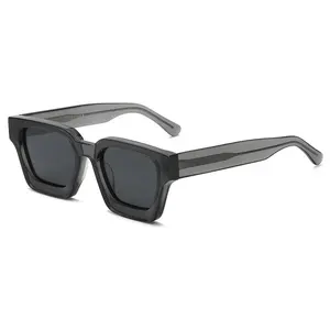 Gafas de sol polarizadas para hombre, lentes de sol polarizadas de diseño italiano de alta gama, con logo personalizado, cuadradas y gruesas, vintage, 2022