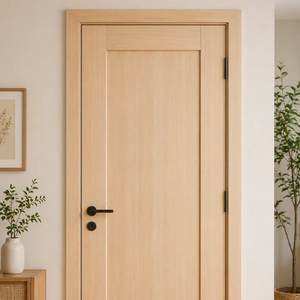 Porte intérieure moderne en bois de Sengon naturel, légère et durable, pour appartement et villa - Fournisseur - Product Image 1
