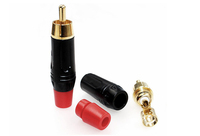 Conector de enchufe de audio y video RCA macho Lotus Jack electroforesis de chapado negro con cabeza chapada en oro