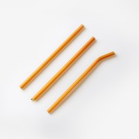 Pailles en verre colorées réutilisables de 8 pouces (200 mm) en borosilicate de haute qualité, courbées, pour jus, cocktails et café - Vente en gros