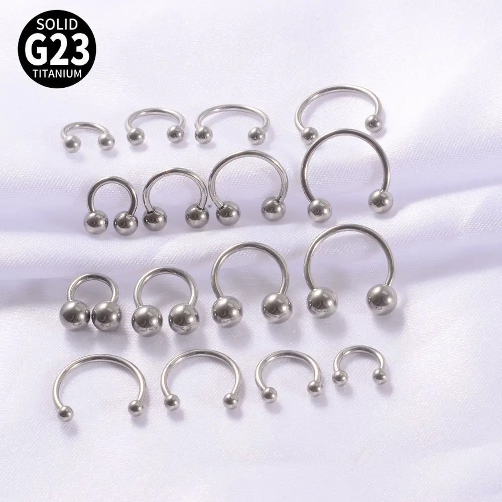 16G G23 Titanium Nose Horseshoe Ring Nose Septum Ring Circular Ear Cartilage Tragus Piercing Jewelry Nose Ring