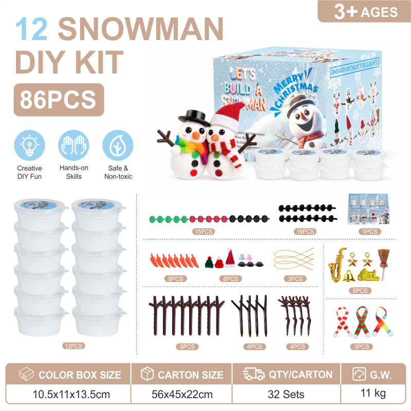Build a Snowman Kit 12 Cups(86pcs) - In Stock