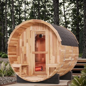 Personalizado al aire libre de varias personas de vapor seco rojo cedro barril Sauna habitación con precio bajo - Product Image 2