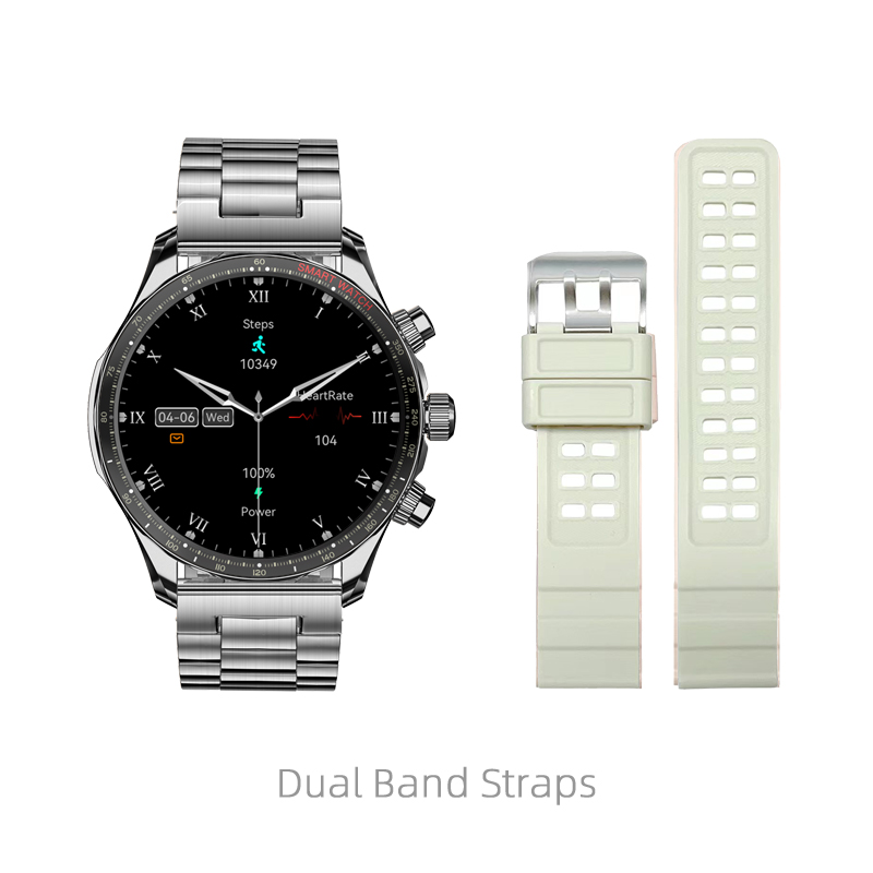 acciaio argento+silicone bianco