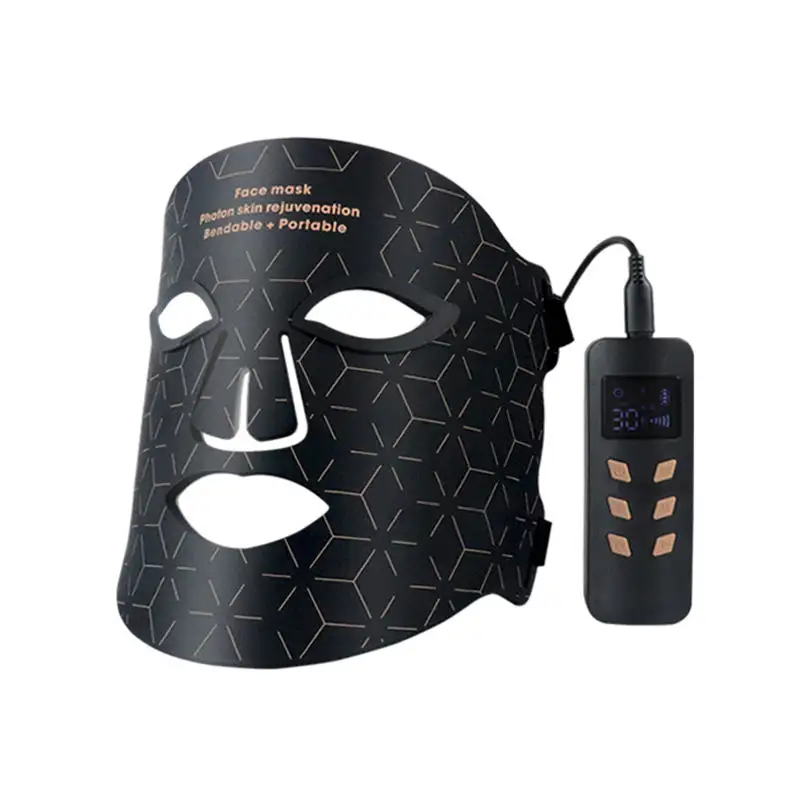 Perawatan masker wajah kecantikan silikon laris, 4 warna masker LED lampu merah masker wajah perawatan kulit