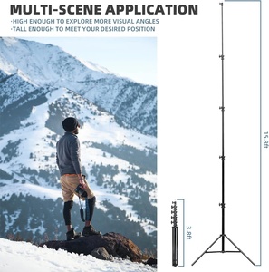 16 'Nhiệm Vụ Nặng Nề Cực Cao Thể Thao Không Khí Đệm Telescoping Ánh Sáng Đứng Với 1/4 "& <span class=keywords><strong>3</strong></span>/<span class=keywords><strong>8</strong></span>" Vít Adapter Bầu Trời Cao <span class=keywords><strong>Tripod</strong></span> - Product Image 6