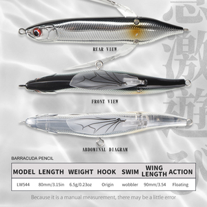 <span class=keywords><strong>Leurre</strong></span> <span class=keywords><strong>de</strong></span> pêche Hunthouse New Dragonfly Crawler Pencil 80mm 6.5g ABS <span class=keywords><strong>Surface</strong></span> Popper Floating Topwater <span class=keywords><strong>Stickbait</strong></span> Superficial - Product Image 2